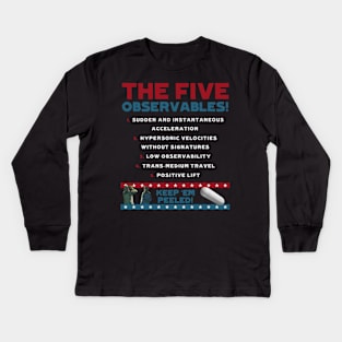 Five Observables (Light Text) Kids Long Sleeve T-Shirt